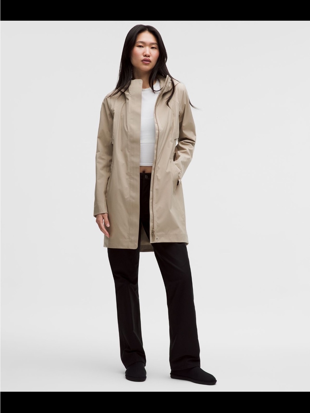 lululemon rain rebel Light Cream Hooded Trench / Rain Coat - Picture 7 of 10